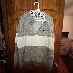 Gray and White Womens Sweater